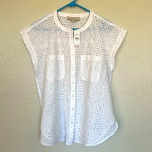 LOFT NEW women 100% cotton top size S